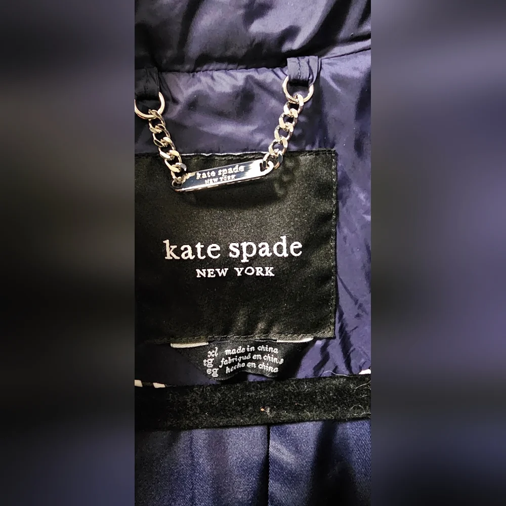 Kate Spade New York Flower Quilted Jacket Planetary Navy Womens Size XL NWT - Picture 13 of 16